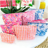 Waterproof Pink Floral Cosmetic Bags