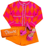 Pink & Orange Poplin Tahiti Shorts & Button Down Top (sold separately)