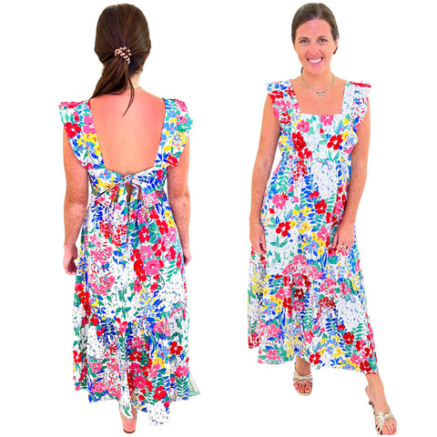 Floral Bow Back Marcie Dress