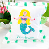 Hand Painted Linen Charleston Pillows by Charlotte, NC Artist
