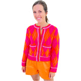 Pink & Orange Metallic Dana Cardigan