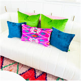 Handmade Silk Velvet 16”x24” Large Lumbar Pillows