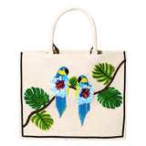 Hand Beaded Parrot Tote Bag