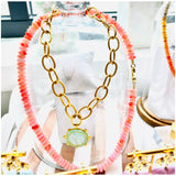 Handmade Gold Vermeil, Mother of Pearl, Turquoise & Sea Glass Necklaces