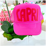 Destination Capri Hat with 3D Lettering