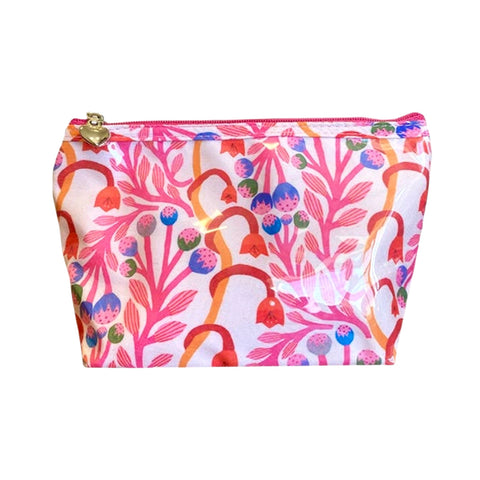 Waterproof Pink Floral Cosmetic Bags