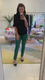 Caramel Black, Cream OR Green Leather Side Zip Pants with Front Slit