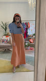 Cantaloupe Textured Summer Weight KNIT Maxi Skirt