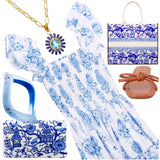 Handmade Blue Pagoda & Turquoise Metallic Ikat Bags with Optional Chain