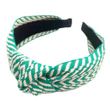 Navy, Black, Green or Mustard Geometric Woven Top Knot Headband