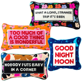 Needlepoint “Good Night Moon” Pillow with Velvet Back
