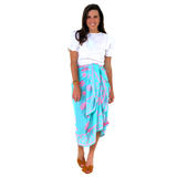 Pranella Turquoise & Pink Tassel Pareo