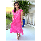 Pink Embroidered Elisa Kaftan Dress