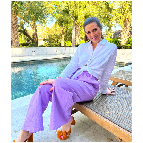 FRNCH Lilac OR Teal Woven Cotton Kellyn Pants