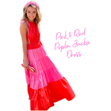 Pink & Red Poplin Jackie Dress