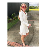 Ivory Pleated Hem Jacket OR Dress