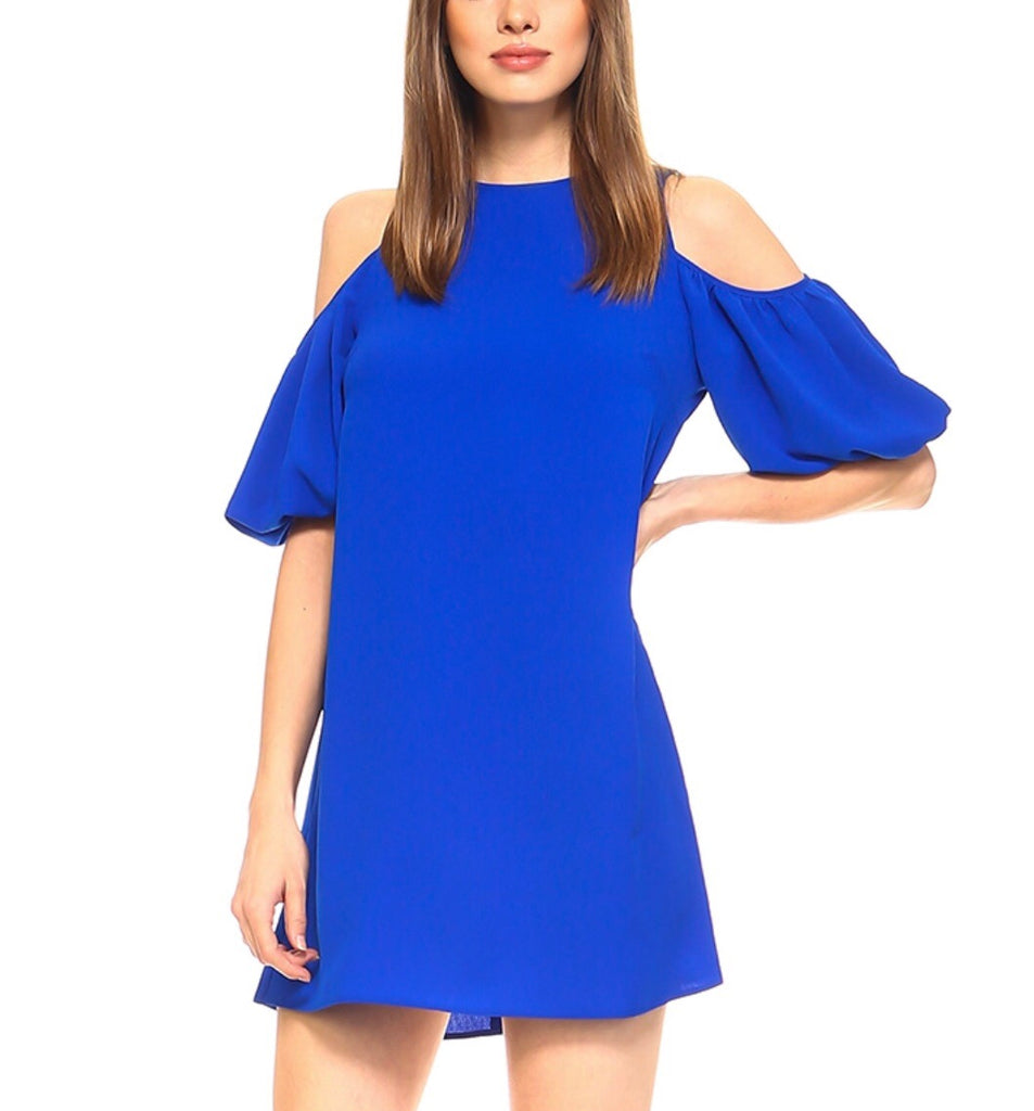 Cold shoulder outlet royal blue dress