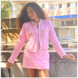 St. Tropez Baby Pink Chain Detail Fuzzy Skirt & Jacket (sold separately)