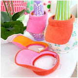 Terrycloth Colorblock Visors in Pink/Orange or Orange/Pink