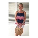 HAND CRAFTED Woven Bamboo Bag with Interior Pouch