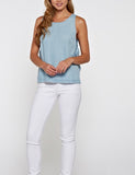 Chambray Sleeveless Top with TIE SIDES :-))