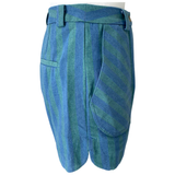 FRNCH Turquoise Stripe Woven Cotton Tiffany Shorts