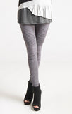 Stretchy Suede Moto Leggings, Charcoal Grey