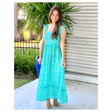 Aspiga Turquoise Smocked Alexa Dress