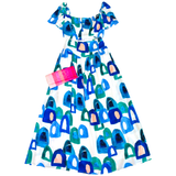 Blue Abstract Bogan Skirt Set (sold together)