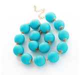 Turquoise Adjustable Length Ball Necklace