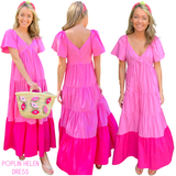 Pink & Fuchsia Poplin Helen Dress