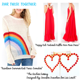 Rainbow Natural Summer Knit Tunic Sweater