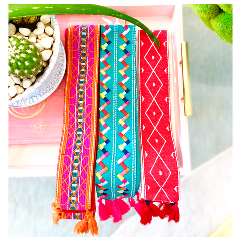 St Barths Embroidered Tassel Belts