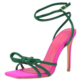 Pink & Kelly Green Gemma Bow Heels