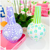 Handmade & Hand Painted Paper Mache Vases