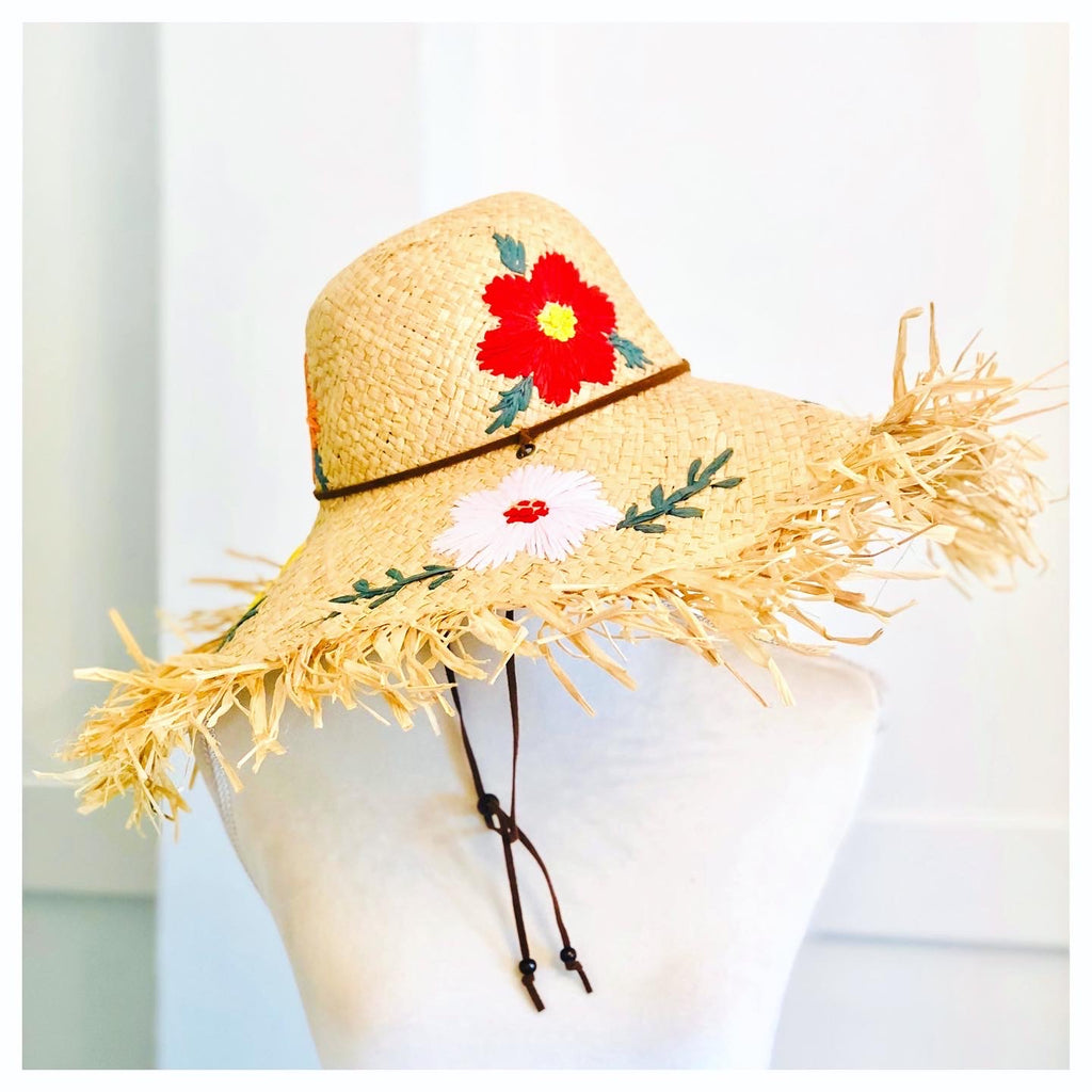 DIY Raffia Sunhat with Embroidery Kit - Genevieve Rose Atelier