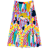 Cotton Ruffle Trim Fishy Maxi Skirt