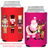Nutcracker & Santa Stocking Stuffer Holiday Coozies