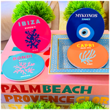 Ceramic Destination Coasters in 2 Styles (4 to a pack)