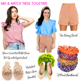 Bright Coral Orange OR Brushed Tan High Waisted Dressy Shorts