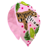 Hand Beaded Glass Bead Seed Top Knot Headbands