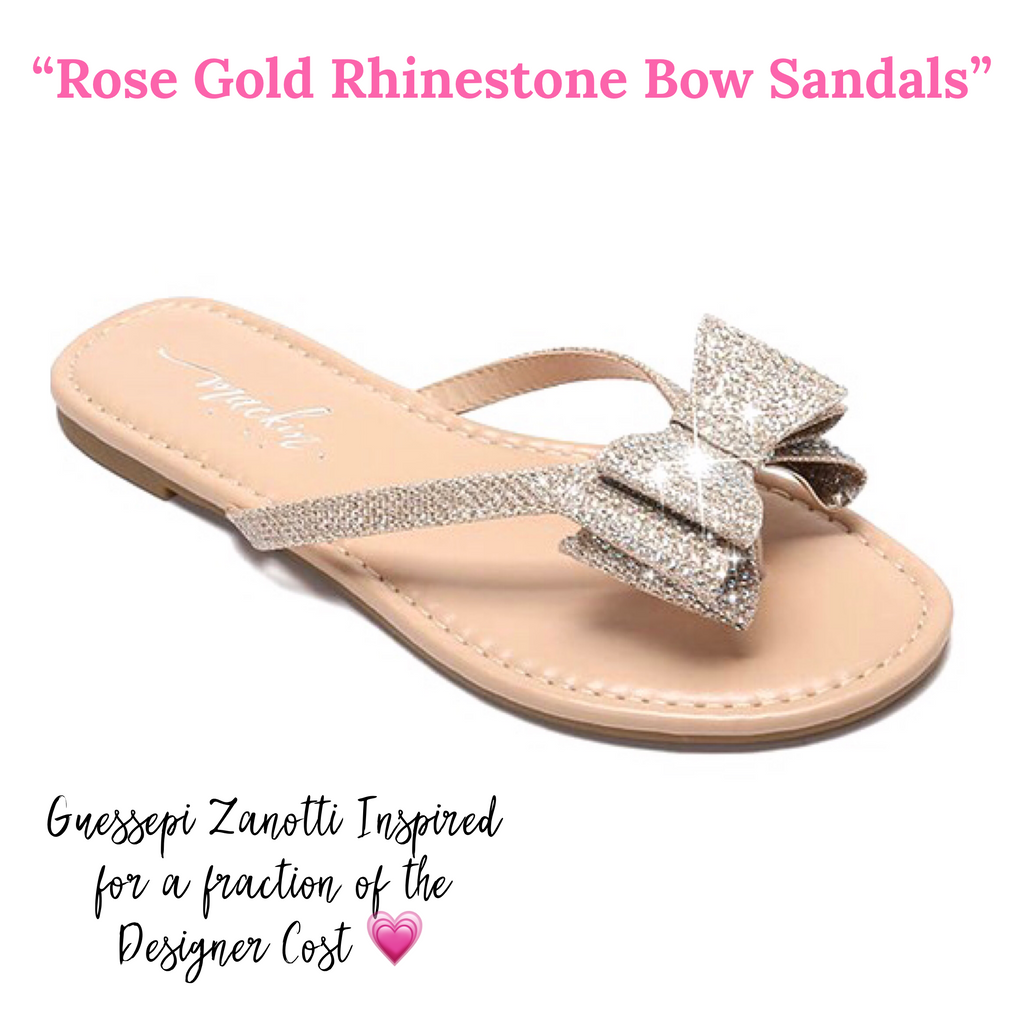 Rhinestone 2025 bow sandals