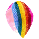 Hand Beaded Glass Bead Seed Top Knot Headbands