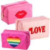 Pink & Terrycloth Cosmetic Bag