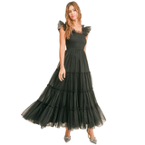 Black Layered Tulle Lucy Holiday Party Dress