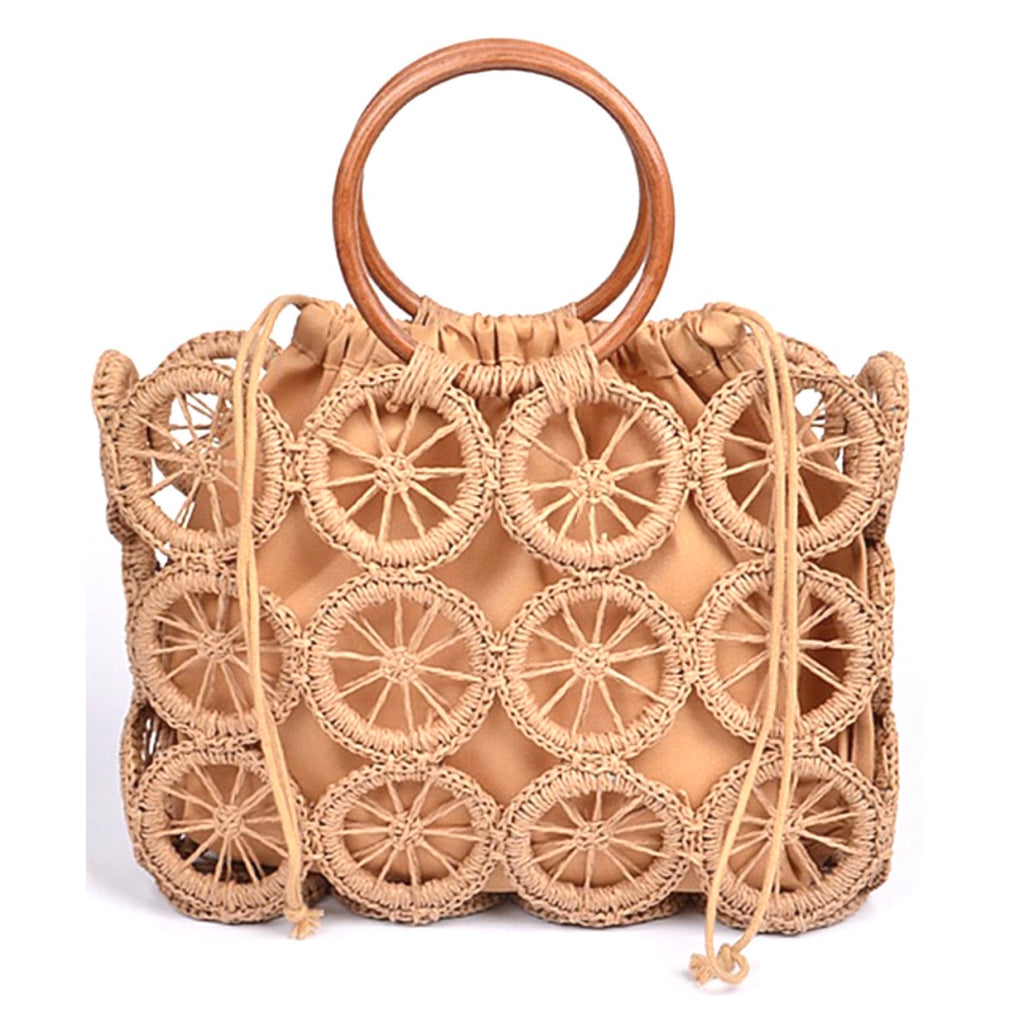 Bright Orange Woven Raffia Slouchy Beach Bag