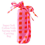 Super Soft Cotton Voile Sarong or Scarf/Wrap with Carrying Bag