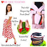 Red & White Heart Print Skirt