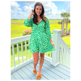 Green on Green Fit & Flare Delic Dress