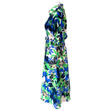 Green & Blue Puff Sleeve Callie Dress